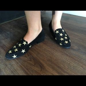 QUACKER FACTORY SZ 7 GOLD STAR LOAFERS RARE**